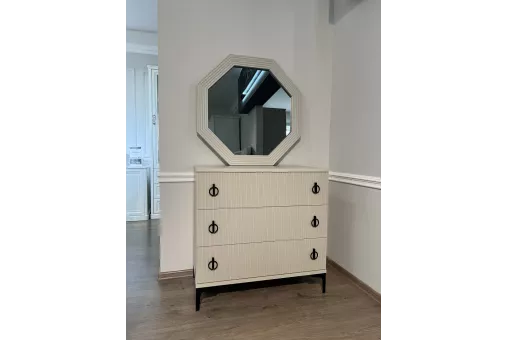 Комод Стелла 3 ящика ярко серый