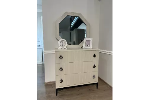 Комод Стелла 3 ящика ярко серый