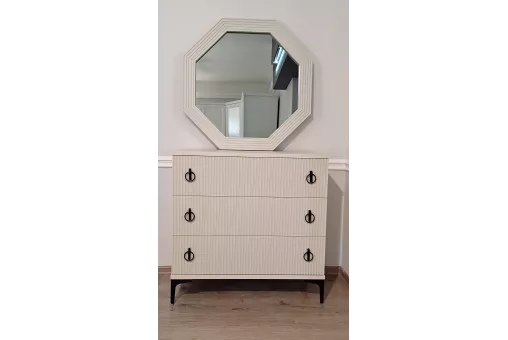 Комод Стелла 3 ящика ярко серый