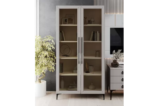 Витрина Стелла 2-ств ярко серый