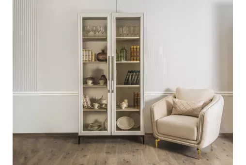 Витрина Стелла 2-ств ярко серый