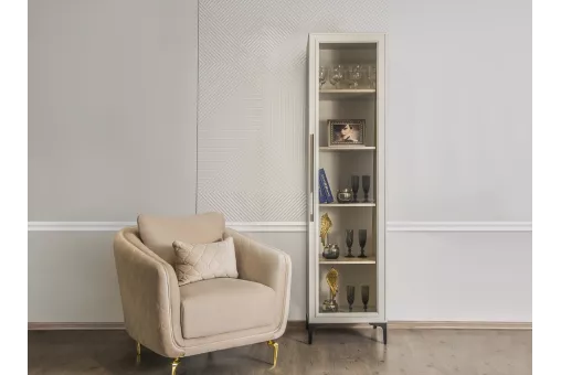 Витрина Стелла 1-ств ярко серый