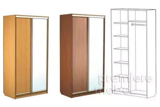 С 502 / 1 Шкаф-купе 2-х дверный с 1-м зеркалом