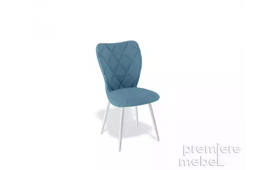 Стул 123S ткань синяя / ножки белые
