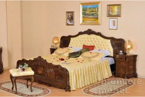 Кровать 1,8, с кожаной обивкой