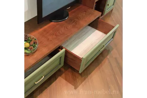 Тумба (2 ящика) СВ-369 «Диего» (Барокко) зеленый