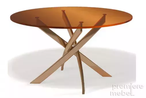 Стол обеденный R1200 золото / стекло бронза