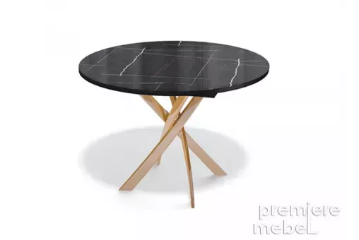 Стол обеденный R1000 золото / камень черный