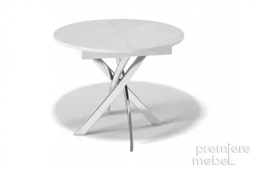 Стол обеденный R1100 белый / стекло белое сатин