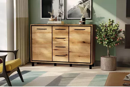 Двухстворчатый комод Мельбурн 1012 с 4 ящиками