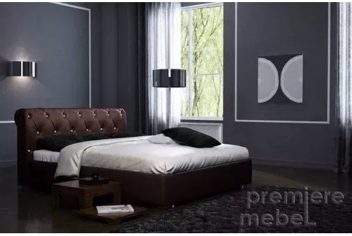 Кровать Леон 1,8 с подъемным механизмом и ящиком для белья Со стразами (18мм)