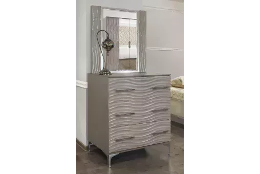 Зеркало комода Gravita ППУ серый камень глянец