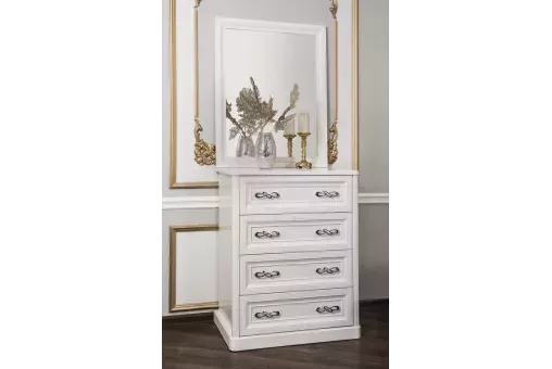 Комод Мишель 4 ящ. узкий белый матовый