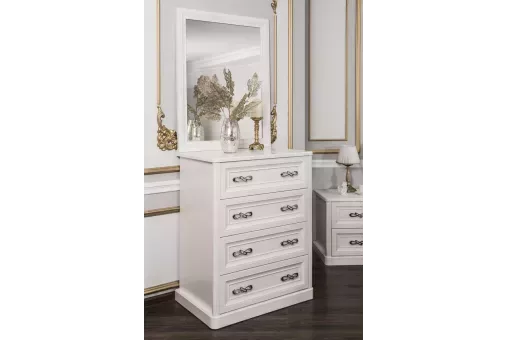 Комод Мишель 4 ящ. узкий белый матовый