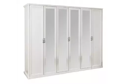 Шкаф Мишель 6-дверный белый матовый