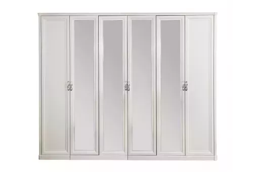 Шкаф Мишель 6-дверный белый матовый