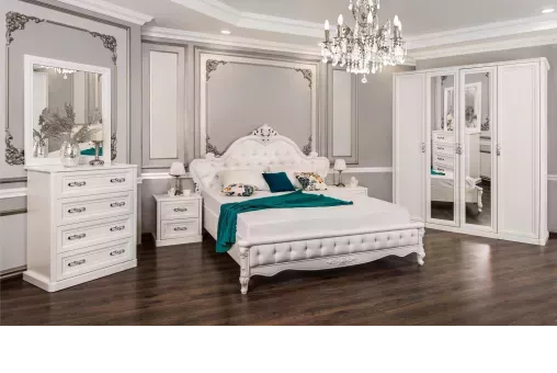 Шкаф Мишель 6-дверный белый матовый