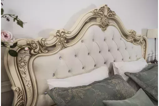 Кровать Мона Лиза 180х200 см с мягким изголовьем крем