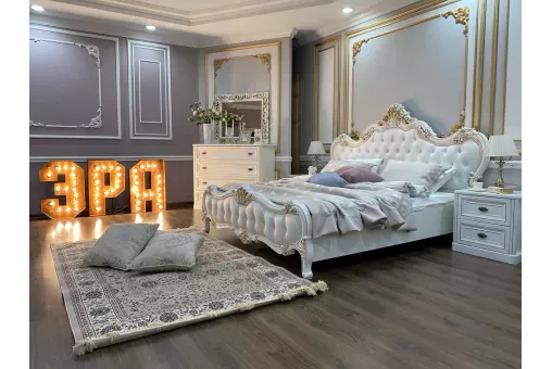 Кровать Натали 180х200 см белый глянец