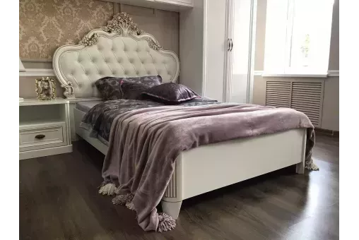 Детская кровать Натали 120х200 см белый глянец