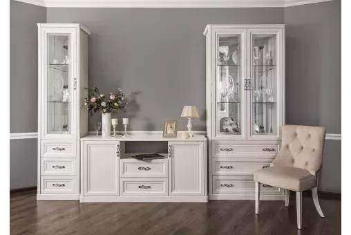 Гостиная Мишель 1+тв+2 белый матовый