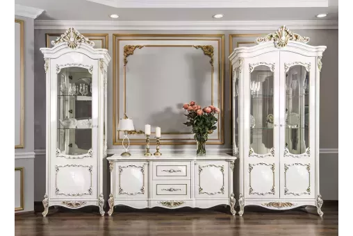 Витрина Флоренция 1-ств. белый глянец