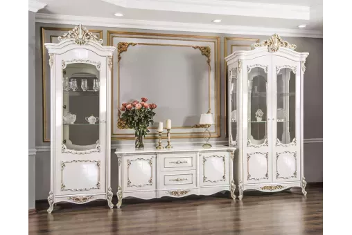 Витрина Флоренция 1-ств. белый глянец