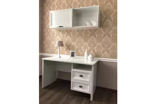 Полка навесная книжная Натали белый глянец