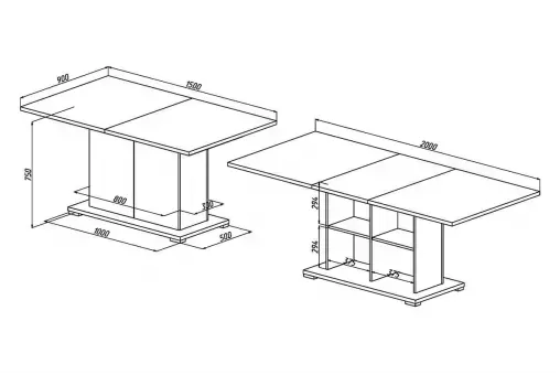 Обеденный раздвижной стол Сахара 1912