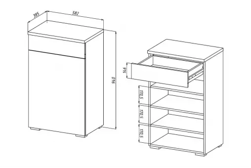 Однодверный комод Сахара 1930
