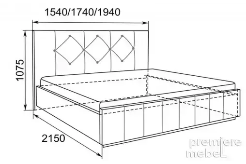 Кровать 1600х2000 без подъемного механизма - 16657