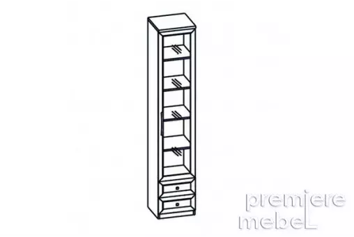 Шкаф с витриной 1 дверь 2 ящика Лт 36.498