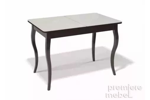 Стол обеденный 1100C венге / стекло крем глянец