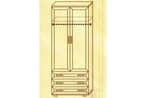 Шкаф №100 для одежды с 3 ящиками (М-Сервис)