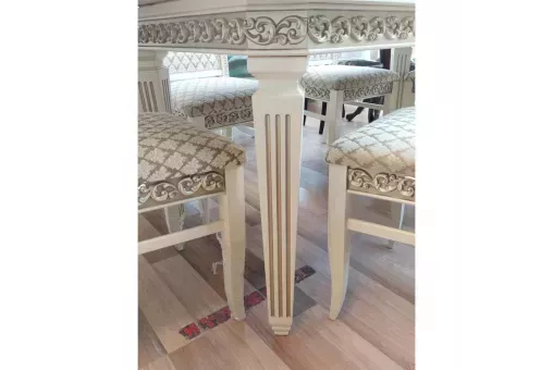 Стол обеденный Берта белый жемчуг