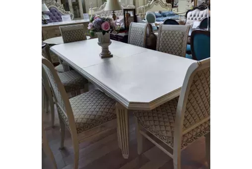 Стол обеденный Берта белый жемчуг