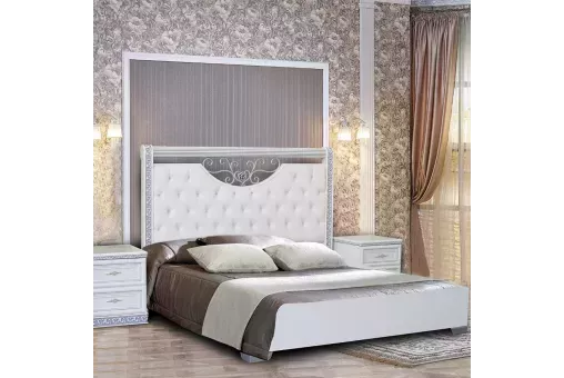 Кровать Берта белый жемчуг 1.8