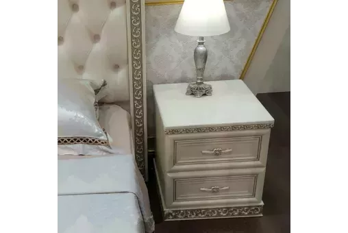Тумба прикроватная Берта белый жемчуг правая