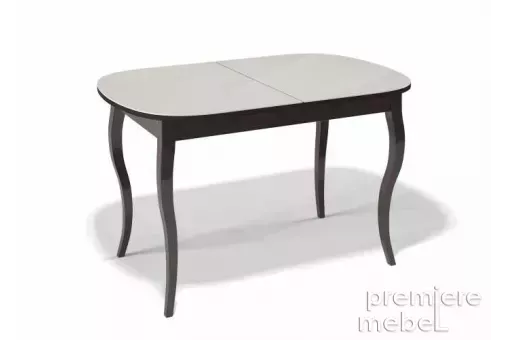 Стол обеденный 1300C венге / стекло крем глянец