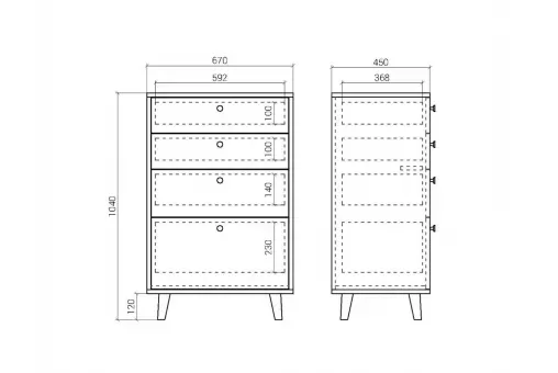 Высокий комод TW020  /  756
