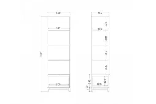 Узкий стеллаж CS163  /  657