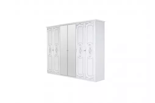 Спальня РОЗА белоснежный / серебро