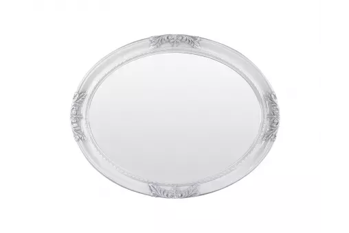 Зеркало овальное Роза (белоснежный ГЛ / серебро)